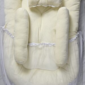 Complete Soft Baby Bed With Mosquito Net (Yellow)