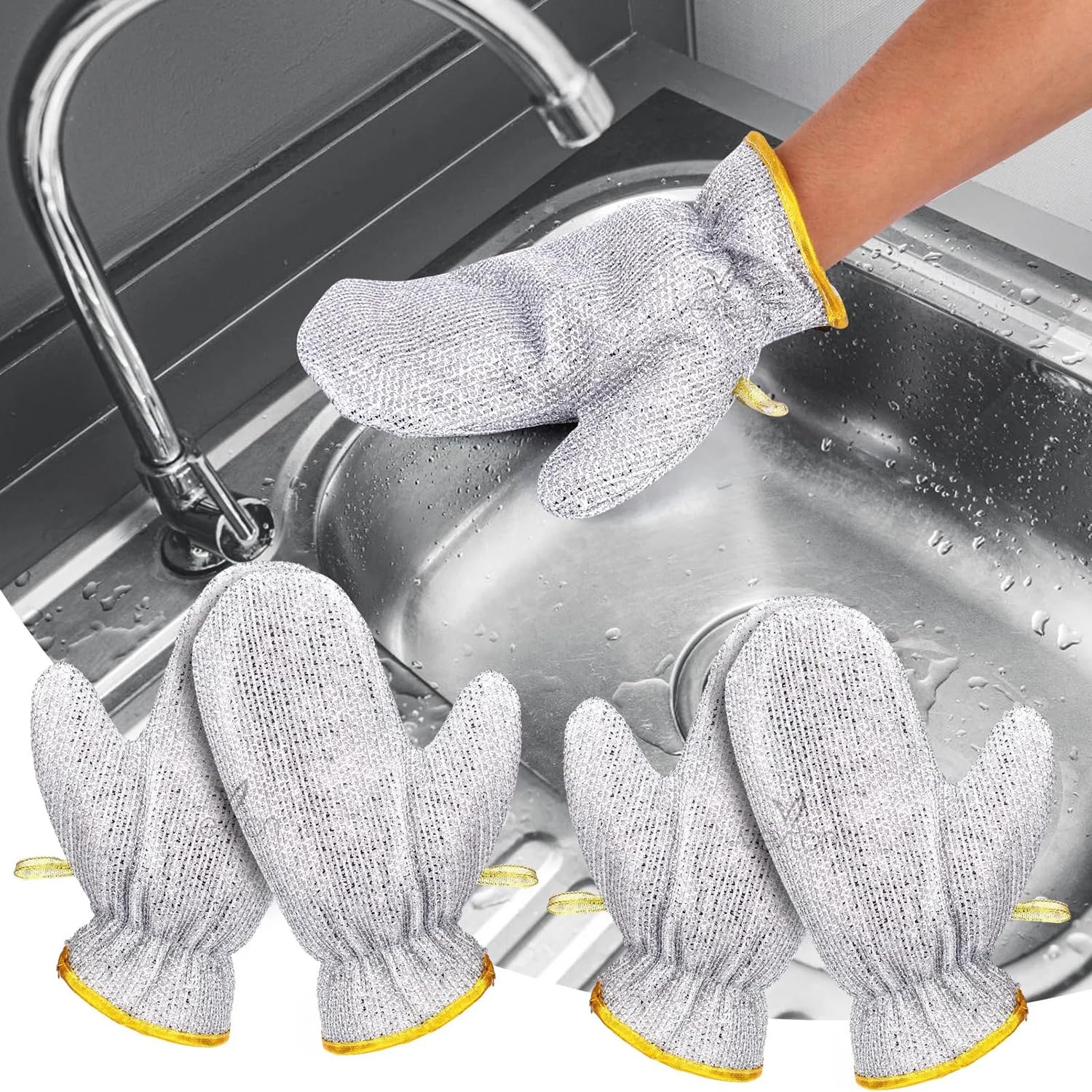 # Stainless Steel Wire Waterproof Dishwashing Gloves (One Pair)