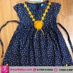 Baby Girls Denim Cotton Frock - Image 2