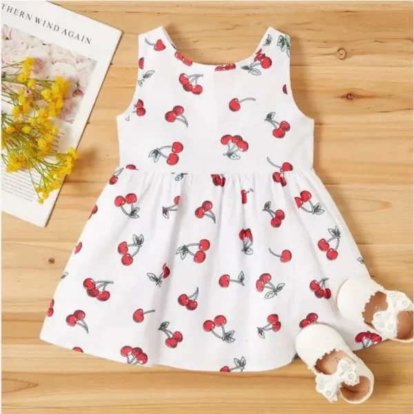 Kids Cherry Print Princes Frock