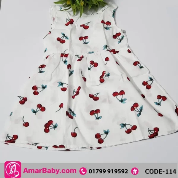 Kids Cherry Print Princes Frock - Image 3