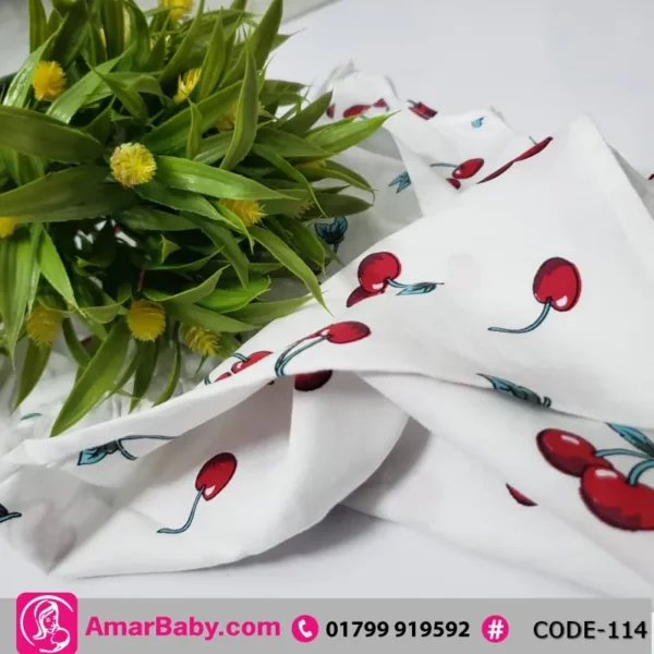 Kids Cherry Print Princes Frock - Image 4