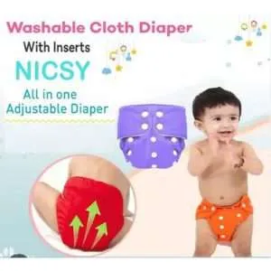Washable Reusable Cloth Baby Diaper